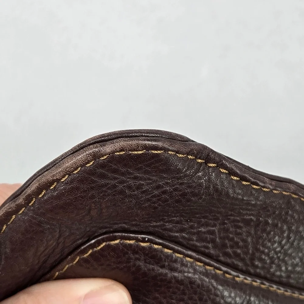 Brown Genuine Leather Crossbody Bag Adjustable Strap Distressed Vintage